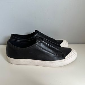 Frye Claudia Women's 8.5M Slip On Black Leather Sneakers Loafers Casual Shoes